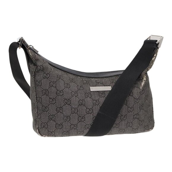 GUCCI GG Canvas Shoulder Bag Gray Silver 35098 Auth - Picture 2 of 16